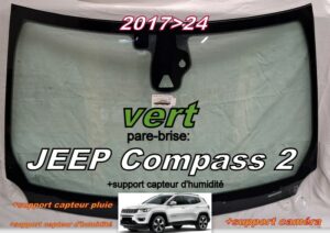 JEEP COMPASS 2 pare-brise teinté vert - 2017/24 +support x3