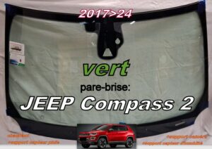 JEEP COMPASS 2 pare-brise teinté vert - 2017/24 chauffant +support x3