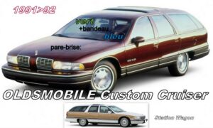OLDSMOBILE Custom Cruiser pare-brise teinté vert +bandeau bleu - 1991/92