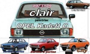 OPEL KADETT C Berline & City pare-brise clair - 1973/79