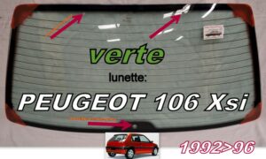 PEUGEOT 106 XSI lunette teintée verte - 1992/96