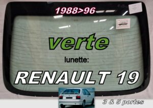 RENAULT 19 lunette teintée verte - 1988/96
