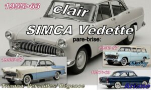 SIMCA VEDETTE /ARIANE pare-brise clair - 1955/63