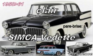 SIMCA VEDETTE pare-brise clair - 1958/61