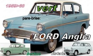FORD ANGLIA pare-brise teinté vert - 1959/68
