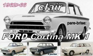 FORD CORTINA MK1 pare-brise clair - 1962/66