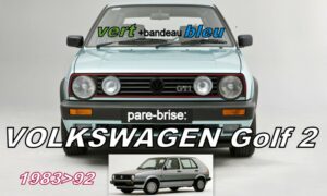 VOLKSWAGEN GOLF 2 pare-brise teinté vert +bandeau bleu  - 1983/92