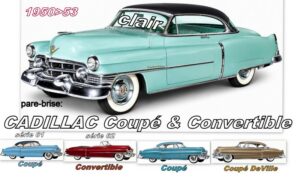 Pare-brise CADILLAC COUPÉ/CONVERTIBLE clair - 1950/53