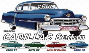 Pare-brise CADILLAC 4D SEDAN clair - 1950/53