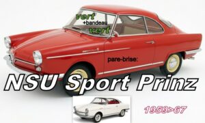 NSU SPORT PRINZ pare-brise teinté vert +bandeau vert - 1959/67
